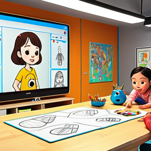 Home 4 **
A vibrant and colorful scene depicting the "Tayo the Little Bus" character design process. Show concept sketches, color palettes, and character models on a digital screen. Include designers brainstorming and collaborating in a bright, modern studio setting. The overall feel should be creative and collaborative, emphasizing the thought and effort behind creating appealing characters for children.
**