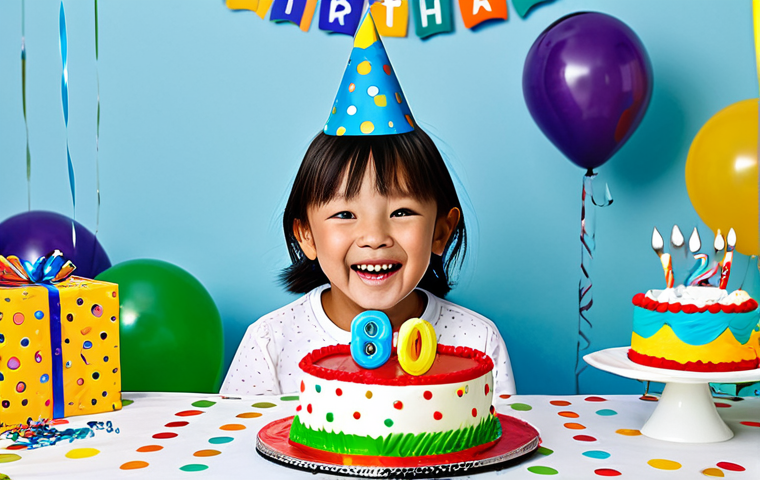 타요 팬 커뮤니티 활동 - **

A vibrant birthday party scene. A fully clothed child in a party hat smiles excitedly at a Tayo ...
