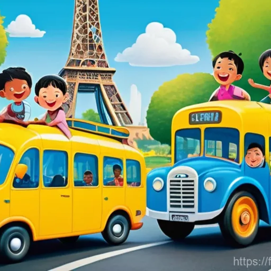 타요와 글로벌 이벤트 - A vibrant and cheerful illustration featuring diverse children, aged 5-8, from various cultural back...
