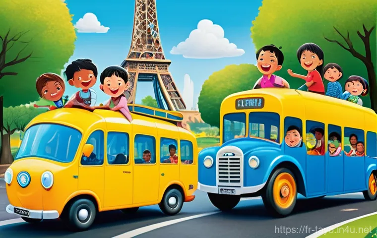 타요와 글로벌 이벤트 - A vibrant and cheerful illustration featuring diverse children, aged 5-8, from various cultural back...