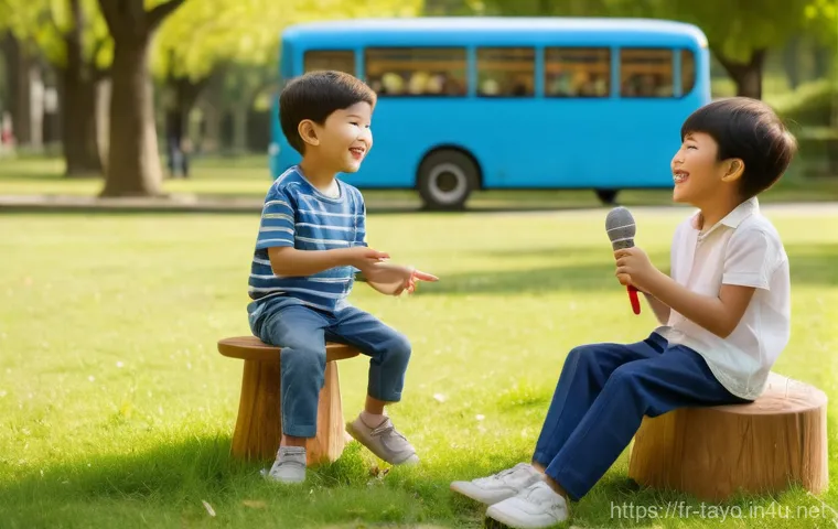 타요 테마곡 제작 과정 - **Toddler's Discovery with a Toy Bus in a Cozy Setting:** A happy toddler, aged 1-2, wearing a clean...