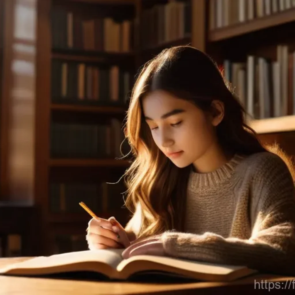 타요의 특별한 아이템 - **Prompt:** A young female student, approximately 19 years old, with long, wavy brown hair, is sitti...