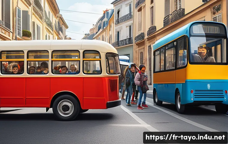 타요와 문화적 다양성 - A vibrant and diverse group of animated buses with distinct personalities and colors, including a br...