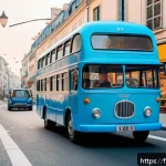 타요 캐릭터별 컬렉션 - A cheerful blue bus character named Tayo with big friendly eyes and a gentle smile, designed as a cu...