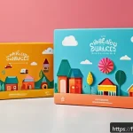 타요 상품 패키징 - A vibrant children&rsquo;s product packaging design featuring bright, dynamic colors and playful, original...